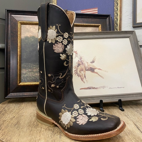 Brown Ferrini Floral Boot - Picture 3 of 5